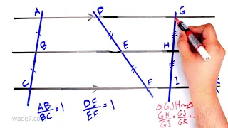 المستقيمات المتوازية والأجزاء المتناسبة تلخيص 