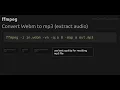 Convert Webm to mp3 extract