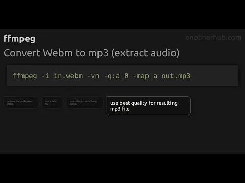 Download MP3 Convert Webm to mp3 (extract audio) #ffmpeg