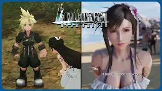 Cloud Tifa swimsuit scene Rebirth reference - Final Fantasy 7 Ever Crisis