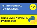 Python tutorial 12 Python program to check given number is even or odd