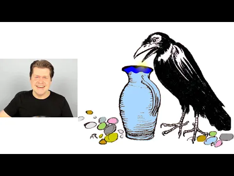 The Crow and the Pitcher (Aesop's Fables) | Easy Simple Beginner English Comprehensible Input Story