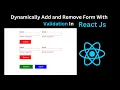 Dynamic Add Remove Multiple Input Field With Validation In React Js