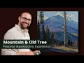 How to paint a dead tree and mountain with oil paints