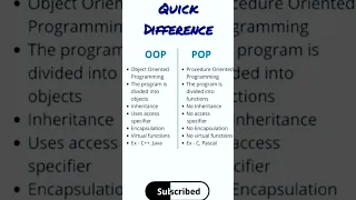 DIFFERENCE OOP and POP