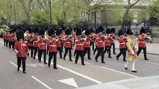 Bands And Troops Arriving At Wellington Barracks Coronation Day 