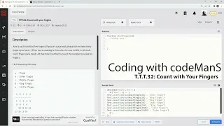 Codewars 7 kyu T T T 32 Count with Your Fingers JavaScript