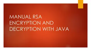 MANUAL RSA ENCRYPTION AND DECRYPTION WITH JAVA