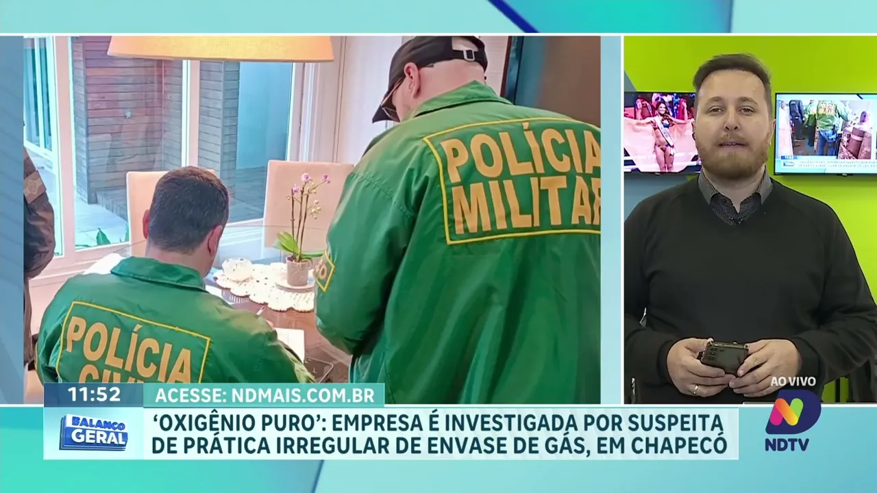 Operação em SC: GAECO Apreende Gás Industrial Vendido como Medicinal