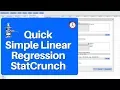 Simple linear regression equation scatter plot graph and forecast values of y - Statcrunch