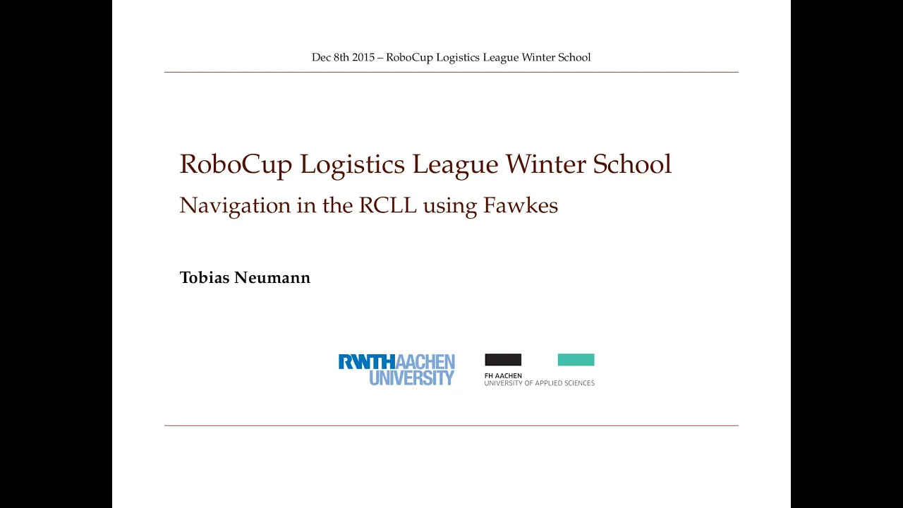 RCLL WS15 Day 2 - Navigation in the RCLL using Fawkes
