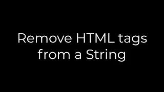Java Remove HTML tags from a String 5solution