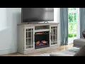 allen roth 54-in W TV Stand with Infrared Quartz Electric Fireplace