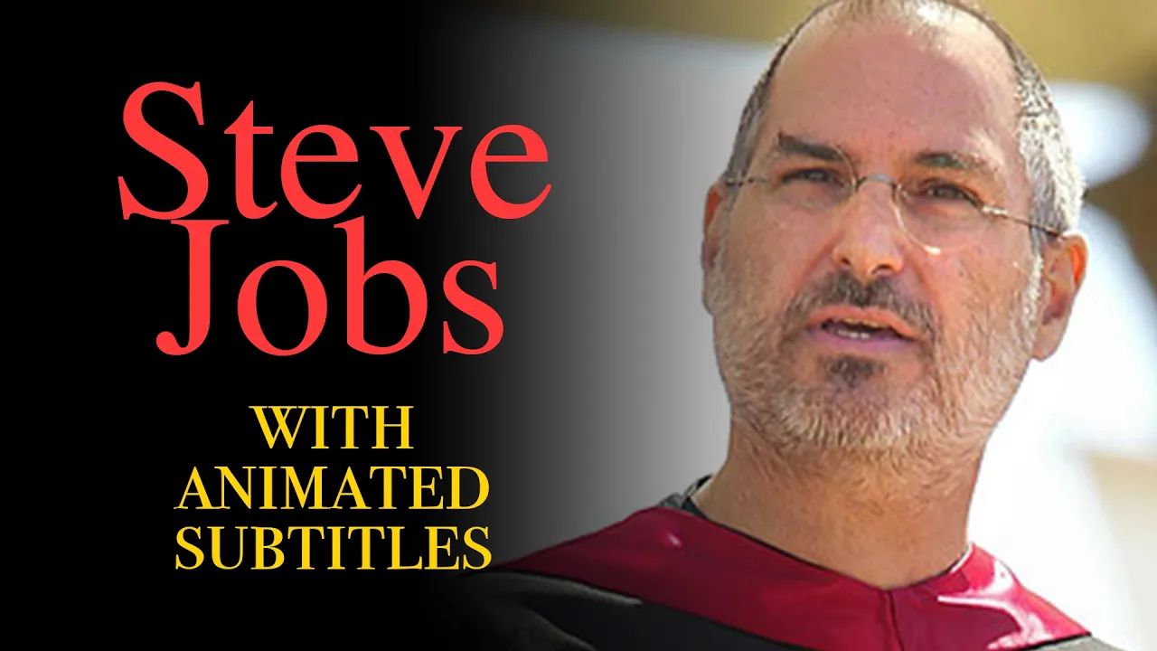 Outline Video Animated Subtitles | Steve Jobs "Stay Hungry, Stay Foolish!" (Beautiful Subtitle To Learn English)
