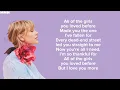 Download Lagu Taylor Swift - All Of The Girls You Loved Befores