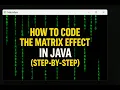 Build The Matrix Effect in Java Animated Code Rain with Swing No Libraries
