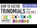 How to Factor a Trinomial When a is Not 1 Explained AC Method