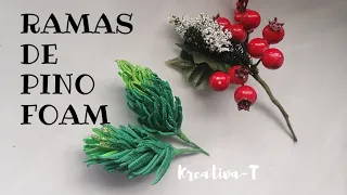 Cómo hacer ramas de pino con foam para decoraciones.