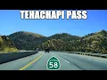 CA-58 East Bakersfield to Mojave California Driving Over Tehachapi Pass to the Mojave Desert