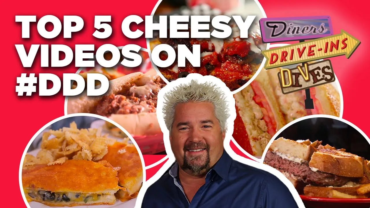 Top 5 Cheesy #DDD Videos of All Time with Guy Fieri   Diners, Drive-Ins and Dives   Food Network