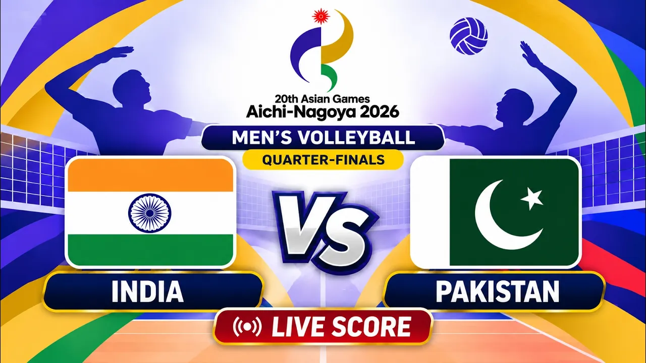 🔴 LIVE | INDIA vs PAKISTAN | QF Asian Games 2026 Men's Volleyball | Livescore Volleyball