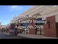 City Council Meeting for August 6th 2026