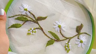 Beautiful new embroidery design 😍🪡 easy and satisfying embroidery work 