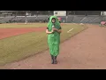 Meteorologist dressed as pickle gives weather forecast