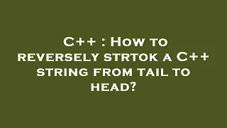C How to reversely strtok a C string from tail to head