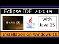 How to Install Eclipse 2020-09 with Java 15 on Windows10 in Hindi