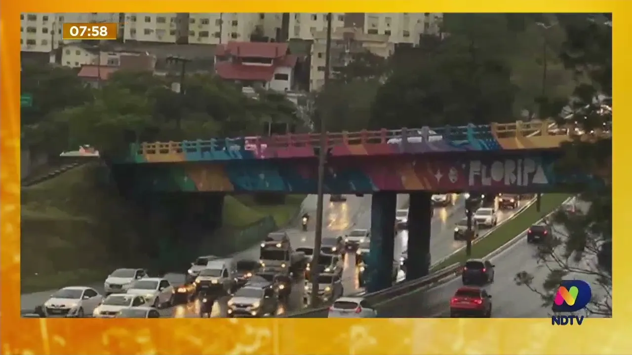 Acidente próximo a ponte da Capital, complica o trânsito na entrada da cidade