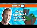 Unity 3D Speedbuild using a 3D Cube Shape of a Floating Island