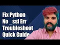 Fixing Python 3 Error No Module Named - ssl