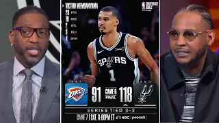 U're owe Wemby an apologyze - Carmelo rips T-Mac after Spurs beat Thunder 118-91 to force Game 7