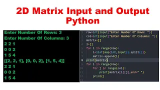 2D matrix with user input in Python