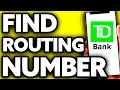 How To Find Routing Number on TD Bank App EASY 2025