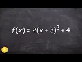 Graphing a parabola by using the transformations