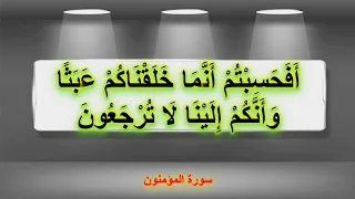 أفحسبتم أنما خلقناكم عبثا وأنكم إلينا لا ترجعون من سورة اامؤمنون 