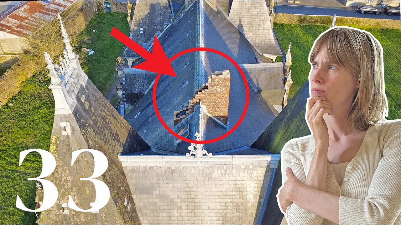 THIS WAS DANGEROUS! Taking down a massive château chimney brick by brick.