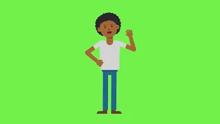 Man wave hand waving hello green screen link in Description Vfx scene