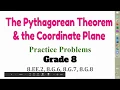 Pythagorean Theorem in the Coordinate Plane Practice