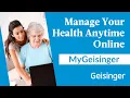 Take Control of Your Health MyGeisinger Online Portal Benefits