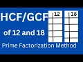 of 12 and 18 l Prime Factorization Method