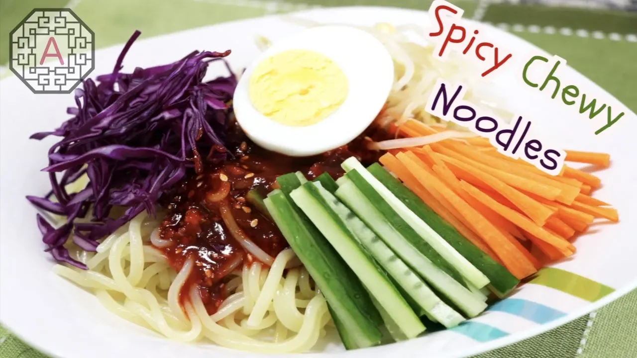 Korean Spicy Cold Chewy Noodles (, JjolMyeon)   Aeri