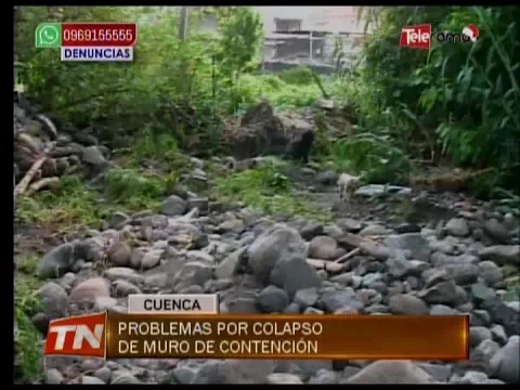 Problemas por colapso de muro de contención