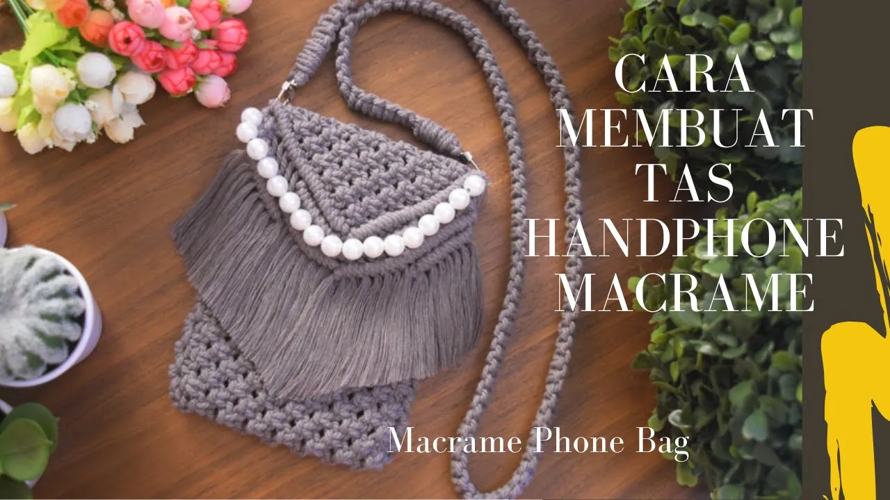 Tutorial Tas Tali kur Motif Daun Timbul / Cara Membuat Tas  Tali Kur Untuk Pemula / Macrame Bag. 