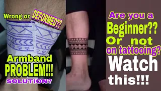 How to Do Armband Tattoo - Techniques for around Stencil Tattoo layout