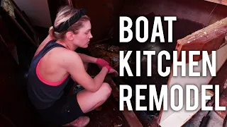 She tore out our cabinets! (Galley Renovation) | AHOD 20