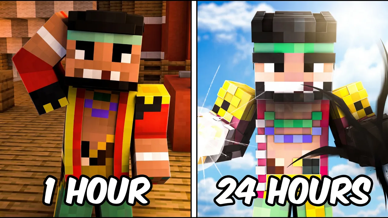 I Spent 24 Hours as BLACKBEARD In One Piece Minecraft