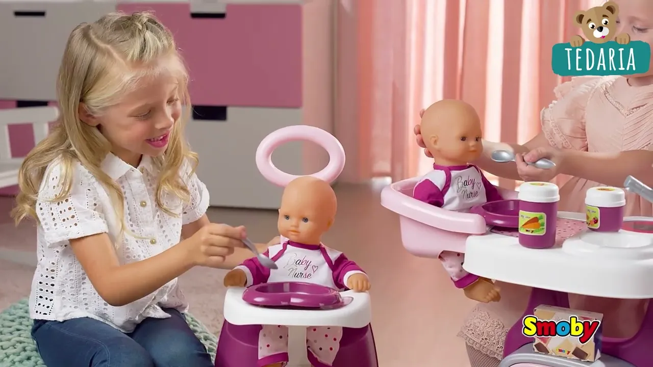 Doll houses - Violette Baby Nurse Smoby Changing Case with Bed and Chair - 4